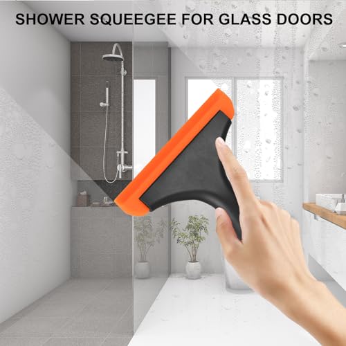 SetSail Shower Squeegee for Glass Doors, Small Squeegee for Shower Glass Door Mini Silicone Squeegee for Window Cleaner Tool Bathroom Squeegees for Car Window Cleaning 2 Pack - size: 2 Pack