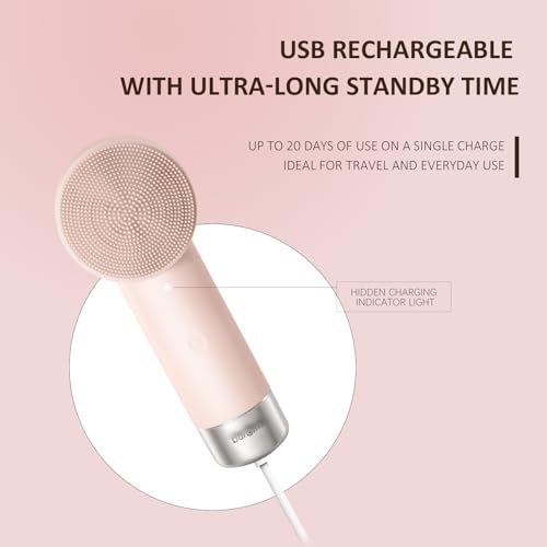 DAROMA Ultra-Soft Silicone Electric Face Scrubber - Rechargeable 2-in-1 Heating & Exfoliating Pore Cleaning Brush | Gentle Facial Cleansing Brush for Deep Cleaning | Facial Exfoliating Tools