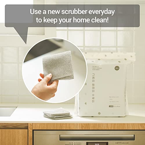 DEARCUS One Day Scrubber Embossed Disposable Dishcloth Sheets - Odor-Resistant Lint-Free Non-Scratch Melt-Blown PP Cleaning Cloths for Dishes, Cookware, Cooktop & Bathroom,Gray 2 Pack 200 Sheets - style: 2 Pack 200 Sheets