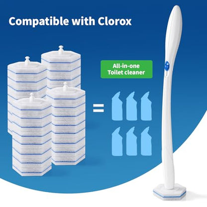 Compatible with Clorox Toilet Wand – Disposable Toilet Brush Head Refills (60 Count), Wand Not Included - size: 60 Count