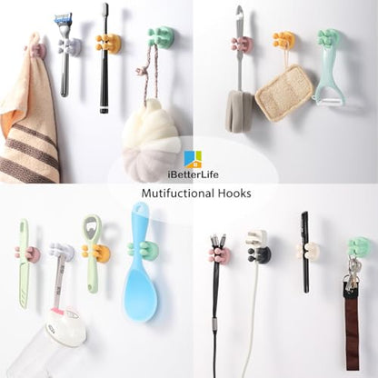 ZEZHOU 5Pcs Silicone Toothbrush Holders - Multi-Function Razor Holder Waterproof Self Adhesive Single Tooth Brush Hook Stick on Wall for Hanging Plug Bathroom Kitchen Living Room Office Must Have - color: Green, 5pack