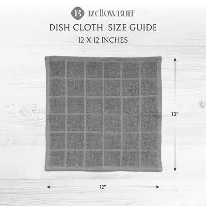 100% Cotton Terry Dish Cloth & Dish Towel, 6 Pack, Super Soft and Absorbent Kitchen Towels, Perfect for Kitchen Cleaning and Dish Washing (Grey 6 Pack) - color: Grey 6 Pack