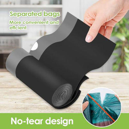 8 Gallon Small 120 Counts Strong Drawstring Trash Bags Garbage Bags by Teivio, Bathroom Trash Can Bin Liners, Plastic Bags for home office kitchen, Black - style: 120-8Gallon-Black