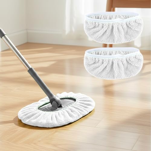 2 Pack Reusable Microfiber Mop Pads - Dry Sweeping Cloths & Wet Mopping Cloths - Washable Wet Pads Refill for Mopping Floors (Mop is not Included), White - color: White 2-pack