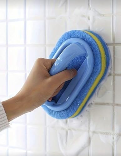 Cleaning Brush for Bathroom Kitchen Bathtub Toilet Cleaner All Purpose Shower Sponge Scrubbing Brush with Ergonomic Handle