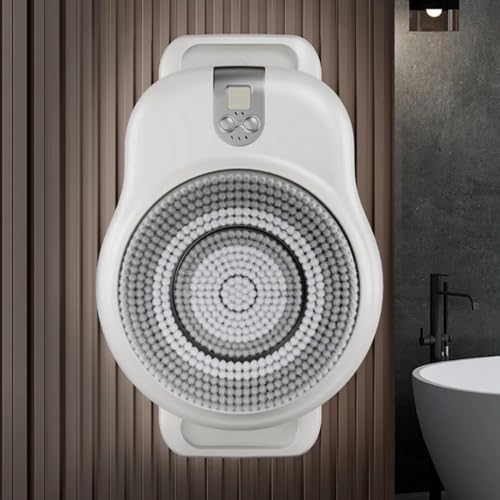 Wall Mounted Electric Back Scrubber, Electric Back Exfoliating Bath Wash Pad with 18CM Large Brush Head, 360° Automatic Rota-Tion, 2-Speed Adjustment, for Shower & Deep Cleansing