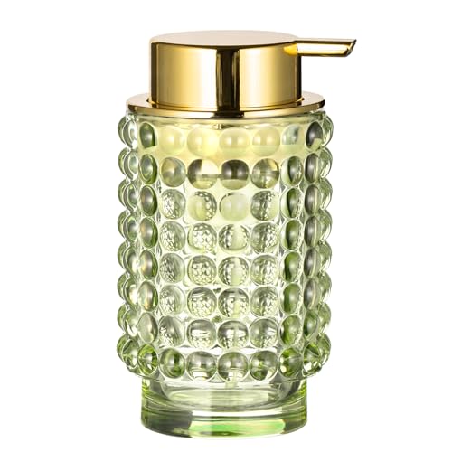Glass Foaming Hand Soap Dispenser for Bathroom Decor with Pump（Foam Type/Green） - color: Foam Type/Green