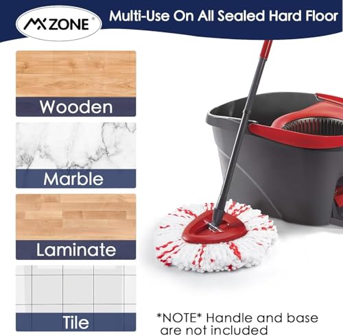 Spin Mop Replacement Heads Compatible with O-Cedar EasyWring 1-Tank System - Microfiber Mop Head Refills for Deep Floor Cleaning, Scrub Pad for Tile Hardwood Kitchen, 3Pack - size: 3pcs 1-Tank Mop Red