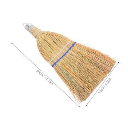 NOLITOY Heavy Duty Outdoor Garden Broom with Straw Bristles, Handheld Patio Sweeping Brush for Yard, Garage, Driveway Cleaning, Hanging Storage Hook, Suitable for Outdoor and Indoor Use