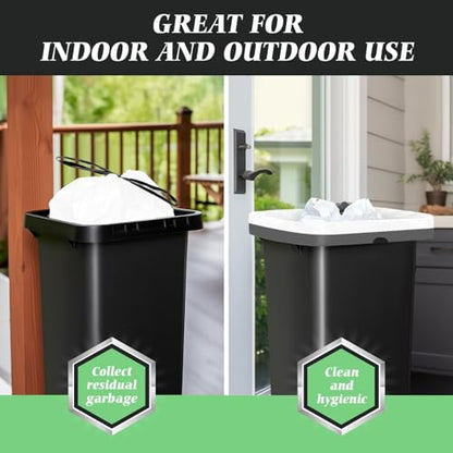 20 Gallon Large Drawstring Trash Bags 200 Counts, Fit 20-21 Gal Trash Can, Heavy Duty Tall Kitchen Garbage Liners, Large Trash Bags Size Chart for Home/Office, Outdoor Lawn & Leaf Bags, White - style: 200-20 Gallon-White