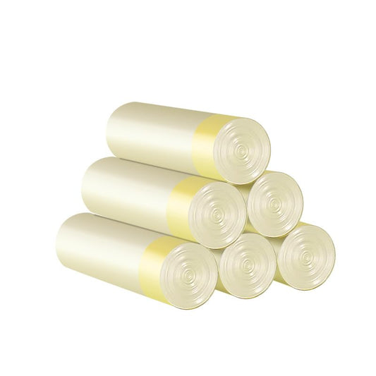4 Gallon Cream Drawstring Trash Bags - Ultra-Thick 2.4mil Double-Sided Heavy Duty Garbage Bags - Leakproof & Tear-Resistant Small Wastebasket Liners for Bathroom, Office (4gal-180) - color: 4gal-180