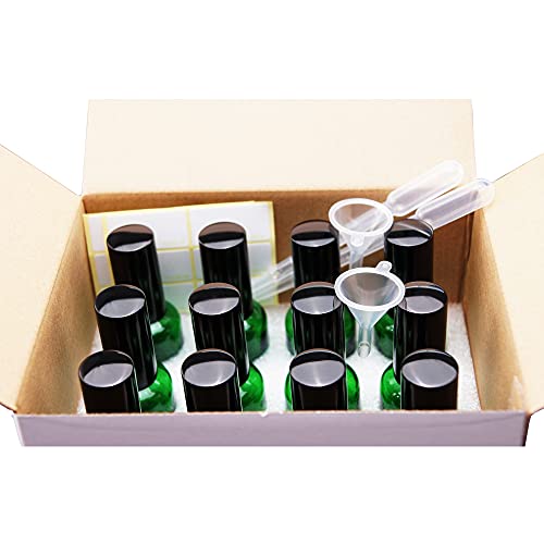 YIZHAO Amber Glass Spray Bottles 2oz, with Small Fine Mist Spray, Metal Cap, Refillable for Essential Oil,Travel,Cleaning,Perfume,Aromatherapy,Makeup – 12 Pcs - color: Amber, size: 50ml-12