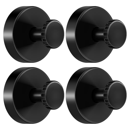 Suction Cup Hooks 4 Pack, No Drill Waterproof Shower Hooks for Bathroom, Strong Hold Removable Towel Hooks for Kitchen wall,Tile, Glass, Window, Mirror & Door (Black) - color: Black