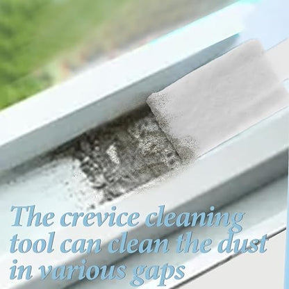 Multifunctional Crevice Cleaning Brush, Thin Gap Cleaning Tool for Small Spaces, Keyboard, Bathroom, Kitchen, Window Track, Dead Corners Cleaningh (Includes 30 Brush Heads + 1 Blue Handle)