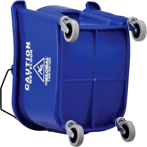 Global Industrial Commercial Mop Bucket and Wringer Combo with Side Press, 38 Quart Capacity, Durable Corrosion-Resistant Polypropylene, 3" Swivel Casters, Blue - color: Blue