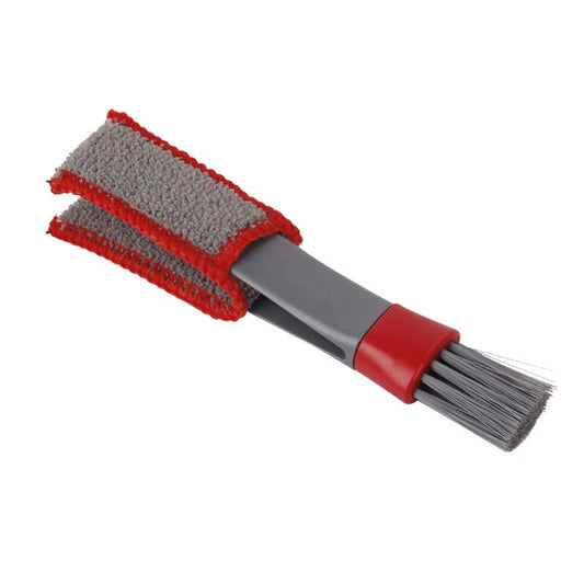 1pc Car Interior Air Conditioner Swing Page Gap Air Outlet Cleaning Brush Double-Head Dust Brush Keyboard Brush (red&Grey) - color: Red&grey
