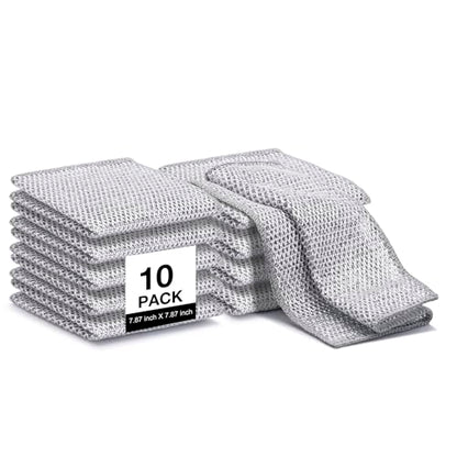 Inkhut Non Scratch Wire Dishcloth, Multipurpose Wire Dishwashing Rag for Wet and Dry, Multifunctional Dish Rags for Washing Dishes, Reusable Steel Wool Scrubber for Kitchen Cleaning