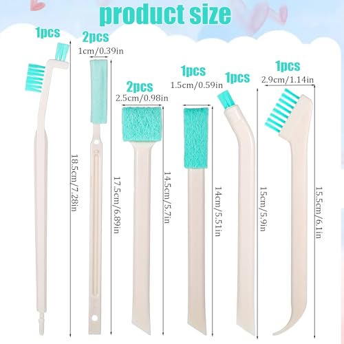 8 Pcs Small Cleaning Brushes for Tight Spaces, Multi-Purpose Tiny Cleaning Brush Crevice Tiny Cleanings Brush Set for Door Window Track Faucet Tight Spaces