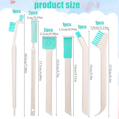 8 Pcs Small Cleaning Brushes for Tight Spaces, Multi-Purpose Tiny Cleaning Brush Crevice Tiny Cleanings Brush Set for Door Window Track Faucet Tight Spaces