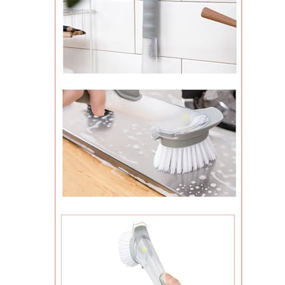 Soap Dispensing Dish Brush,Dish Brush with Soap Dispenser Storage Set Sponge with Soap Dispenser Handle Soap Dish Scrubber Brush for Home Kitchen