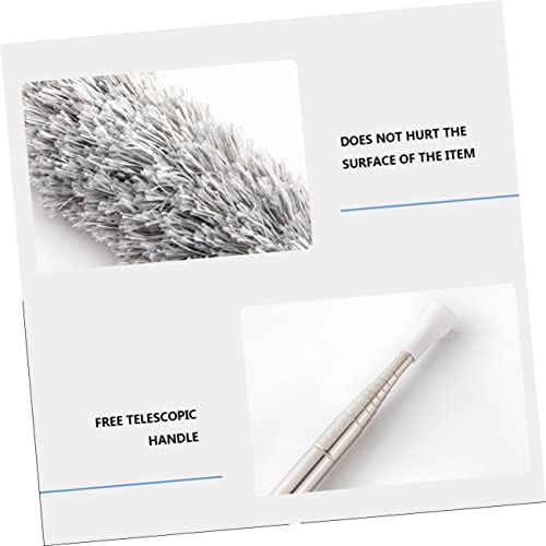 GARVALON 2.8m Extendable Microfiber Sweeping Duster for Car and Home Cleaning Flexible Dust Remover with Durable Fiber Bristles for Furniture Blinds Ceiling Fans and More