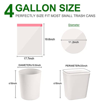 Drawstring Small Trash Bags, Magesh 4 Gallon Drawstring Extra Thick Garbage Bags Unscented, Quick Cinch for Bathroom Kitchen Office Small Can, 44 Count, White - style: 4G Drawstring White 44