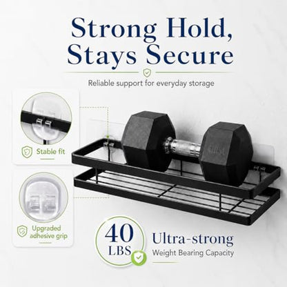 Strong Adhesive Shower Caddy Replacement, 8 Pack No Drill Adhesive Hooks for Bathroom & Kitchen Rack, Holds 40lbs, Waterproof & Transparent Strips for Tile, Glass, Smooth Walls - color: Transparent 8 PCS