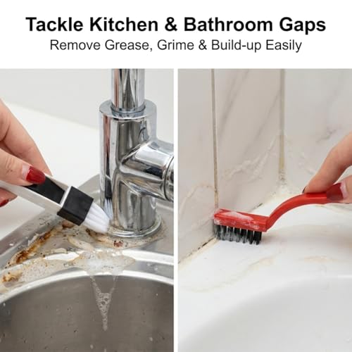 Window Track Cleaner Tool Set, 13 Pcs Groove Gap cleaning brush, Multi-Purpose window sill cleaner tool for Sliding Door, Tile Lines, Shutter, Car Vents and Air Conditioner