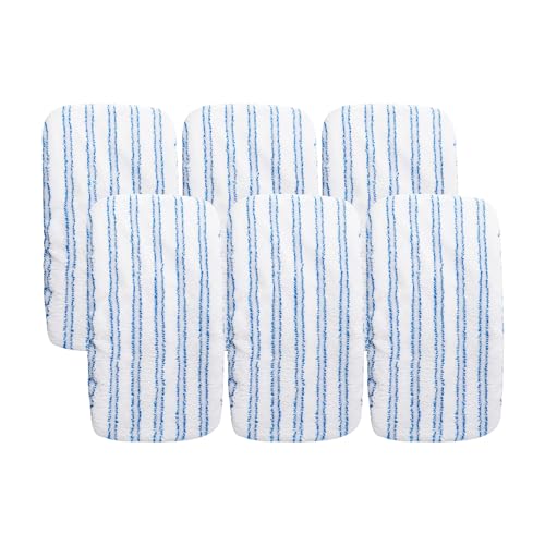 Matthew Microfiber Mop Refills Compatible with Hardwood Floor 'N More, Mop Head Replacement Reusable for Large Surface Compatible with ShMop and All 15 * 8” Flat Mops – 6Pcs Microfiber Mop Pads