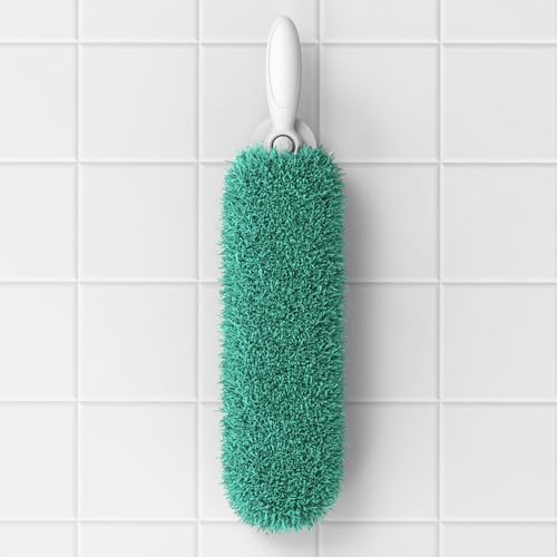 Microfiber Duster with Handle and Washable Duster Head, Dusters for Cleaning,Green, Reusable Cleaning Tool,2PCS