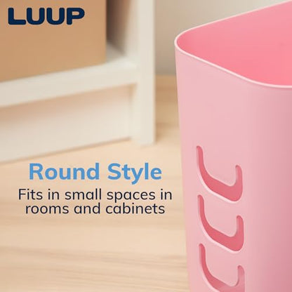 STORi Luup Bathroom Wastebasket, Secure Grocery Bags, Plastic Garbage Container for Vanity, Laundry Room, Kitchen, Office, 2.5 Gallon, Pink, Made in USA - color: Pink