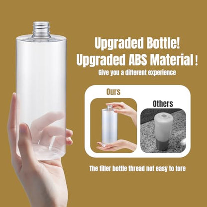 Built in Soap Dispenser for Kitchen Sink Countertop, Brushed Nickel Stainless Steel Soap Dispenser Pump Head Refill from the Top with 11 Ounce Transparent Soap Bottle - color: Brushed Nickel