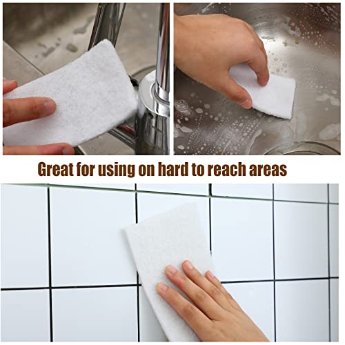 20 Pieces White Scrubbing Pad Non Scratch Scouring Pads Non Woven Scouring Sponge Multipurpose Abrasive Multi Surface Scrubber for Cleaning Polishing Home(4 x 6 Pulgadas) - size: 4 x 6 Inch