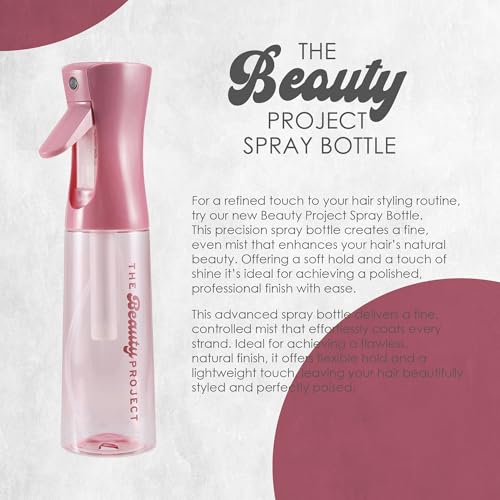 Spray Bottle Mister for Hair - Continuous Mister, Fine Water Mist, Trusted by Professional Salons & Barbers, 10.1oz - Clear Bottle (Rose) - color: Rose