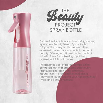 Spray Bottle Mister for Hair - Continuous Mister, Fine Water Mist, Trusted by Professional Salons & Barbers, 10.1oz - Clear Bottle (Rose) - color: Rose