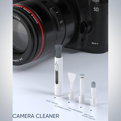 Multifunctional Electronic Cleaning Kit | Keyboard Brush,Screen Spray Wiper,USB Charging Port Repair Tools for Airpods,iPhone,Phone Stand,Card Slots Storage