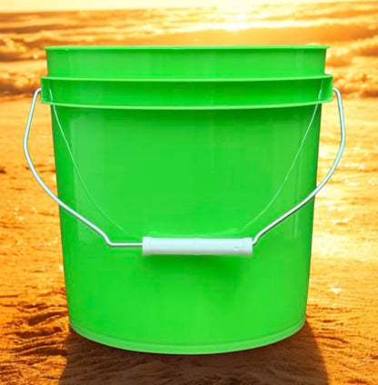 House Naturals 2 Gallon Food Grade - BPA Free Made in USA Buckets Lime Color pails with Screw On Gasket Lids (1, Lime - Red lids) - color: Lime - Red Lids