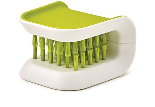 Non-Slip Blade Brush, Knife Cleaner, ABS Cutlery Cleaner, Green Double Sided Bristle Scrubber for Kitchen Chopsticks Fork Spoon Knives Washing by Doxishruky (Green, 1pc) - size: 1 Count (Pack of 1)