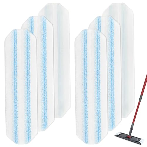 6 Pack Microfiber Replacement Mop Pads for O-Cedar H2prO Flat Mop System, Washable and Reusable Mop Pad Refills for O Cedar H2pro Flat Mop, Flat Mop Replace Heads for Wet Dry Floor Deep Clean - size: Flat mop pad-6pack