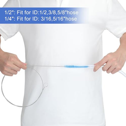 30 Inches Flexible Tube Brush, Extra Long Straw Brush, Pipe Cleaner Brush for Cleaning Straw, Feeding Tube, Siphon Hose, Drain Clog, 4PCS (Blue) - color: Blue