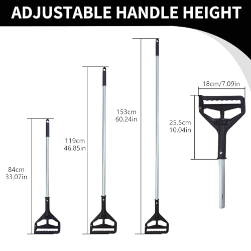 60 Inch Industrial Mop Handle Commercial mop Handle Heavy Duty Industrial mop Bucket mop Handles Heavy Duty Commercial mop Head Replacement and Handles mop Stick Replacement Mop Stick - color: Black