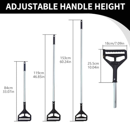 60 Inch Industrial Mop Handle Commercial mop Handle Heavy Duty Industrial mop Bucket mop Handles Heavy Duty Commercial mop Head Replacement and Handles mop Stick Replacement Mop Stick - color: Black