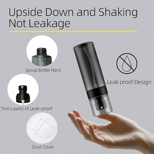 3 Pack Spray Bottles 2oz / 60ml, Fine Mist Small Spray Bottle Leak Proof, Refillable Travel Bottles for Toner, Cosmetics & Hair Care (Black, 2 oz / 60 ml) - color: Black