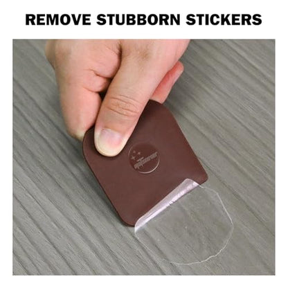 Pan Scraper, 5 Pcs Pot Scraper Plastic, Pot Scraper Non Scratch for Cast Iron, Pot and Pan Cleaning, Sturdy Scraper Kitchen Tool - color: Brown, size: 5 Pcs