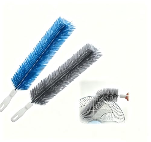 2026 Flexible Microfiber Fan Duster, Bendable Crevice Brush for AC Vent, Car, Curtain, Cobweb, Washable Reusable（Mixed 2 Pcs） - color: Mixed 2 Pcs
