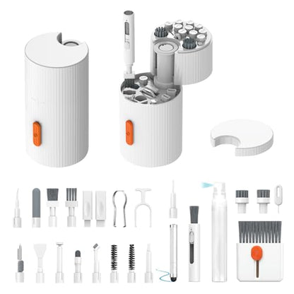 Multifunctional Electronic Cleaning Kit | Keyboard Brush,Screen Spray Wiper,USB Charging Port Repair Tools for Airpods,iPhone,Phone Stand,Card Slots Storage