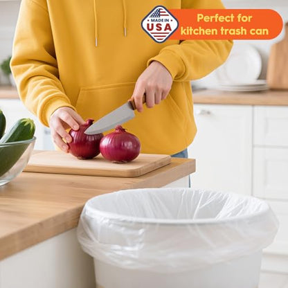 DELXO 30-33 Gallon Trash Bags, 250 Count Light to Medium Large Clear Garbage Bags, Thick Durable and Puncture-Resistant Plastic Bags for Kitchens, Yards & Offices, Made in USA - color: 33Gal-250Ct(Clear)