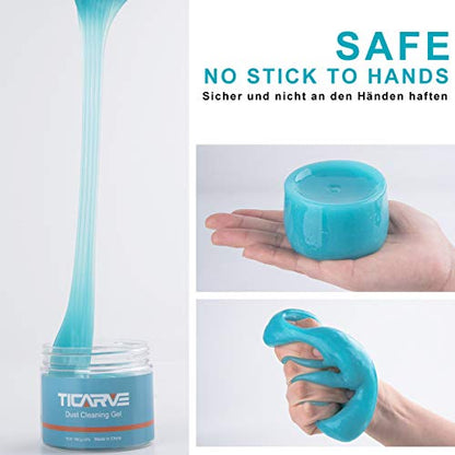 TICARVE Cleaning Gel for Car Detail Tools Car Cleaning Automotive Dust Air Vent Interior Detail Putty Universal Dust Cleaner for Auto Laptop Car Slime Cleaner - color: Blue