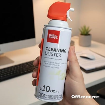 Office Depot Cleaning Duster, 10 Oz Compressed Canned Air for Electronics, Keyboard Cleaner for Computer, Laptop, PC, Printer, Office Equipment, Moisture-Free, Pack of 6 - size: 6