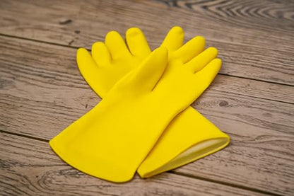 Rubber Gloves for Children Gardening & Washing up Designed for Children - Kids Gloves that fit properly - (PLAIN XS - 6-9 YEARS)